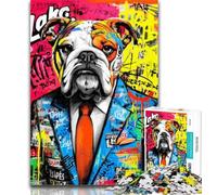 Puzzle per adolescenti Bulldog Doodle Puzzle per adulti 1000 pezzi Gioco difficile e stimolante e gioco per famiglie Regali di Babbo Natale segreto 26x38cm