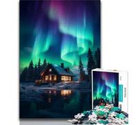 Puzzle per adolescenti "Cabina sotto l'aurora" da 1000 pezzi, gioco educativo e sfida, ideale come regalo per tutta la famiglia, 38x26cm