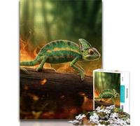 Puzzle per adolescenti Camaleonte nella foresta Puzzle per adolescenti, attività divertenti per la famiglia a casa, regalo di compleanno, regali da viaggio (dimensioni 38x26cm)