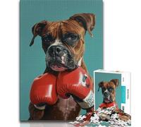 Puzzle per adolescenti cane pugile puzzle per adulti 1000 pezzi difficili con pezzi completamente interconnessi e di forma casuale per ragazzi dai 14 anni in su (50x75cm)