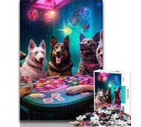 Puzzle per adolescenti Cani che giocano a poker Puzzle per adulti 1000 pezzi, giocattoli educativi per l'apprendimento Giochi per famiglie Migliora l'amore tra coppie 26x38cm