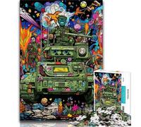 Puzzle per adolescenti Carri armati colorati 1000 pezzi, giochi educativi, decorazione per la casa, adatti per la decorazione della scrivania (dimensioni 75x50cm)