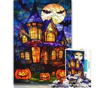 Puzzle per adolescenti Castello di Halloween Puzzle da 1000 pezzi per adulti e ragazzi, giocattoli, giochi educativi, antistress, lista dei desideri con Babbo Natale 26x38cm