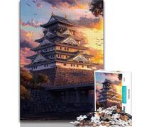 Puzzle per adolescenti Castello di Osaka in Giappone Tramonto Puzzle da 1000 pezzi antistress Vacanza a casa Uccidere il tempo Interazione genitore-figlio 75x50cm