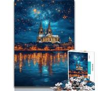 Puzzle per adolescenti Castello sotto il cielo notturno Puzzle per adolescenti 1000 pezzi allena il tuo cervello e le tue mani Regalo di compleanno regali (26x38cm)