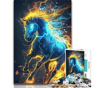 Puzzle per adolescenti Cavalli con fulmini Puzzle per adulti 1000 pezzi, giocattoli educativi di apprendimento Giochi per famiglie Migliora l'amore tra coppie 50x75cm