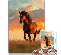 Puzzle per adolescenti Cavalli sulla prateria Puzzle da 1000 pezzi per adulti e ragazzi gioco per famiglie antistress sfida difficile regali di Babbo Natale segreto (26x38cm)