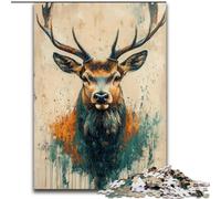 Puzzle per adolescenti Cervi in montagne e fiumi, per età 14 e oltre Ogni pezzo è unico - Gioco divertente e stimolante per tutta la famiglia Ottimo regalo dimensioni 50x75cm