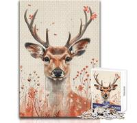 Puzzle per adolescenti "Cervo in autunno" da 1000 pezzi, gioco educativo di osservazione e abilità, regalo perfetto e significativo per le feste, dimensioni 50x75cm