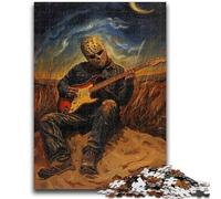 Puzzle per adolescenti che suonano la chitarra sotto le stelle, sfida di intelligenza cerebrale, giocattoli avvincenti, regalo di compleanno, regali, arte murale 38x26cm