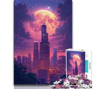 Puzzle per adolescenti Città al tramonto Puzzle da 1000 pezzi antistress per trascorrere il tempo in casa per migliorare l'amore tra coppie 38x26cm