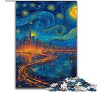 Puzzle per adolescenti "Città sotto il cielo notturno", per età 14+, adatti per coppie, attività divertenti da fare a casa, regalo di compleanno, regali da viaggio (dimensioni 50x75cm)