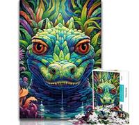 Puzzle per adolescenti Coccodrillo del Nilo psichedelico Puzzle da 1000 pezzi per adolescenti, completamente interconnessi e pezzi di forma casuale 50x75cm