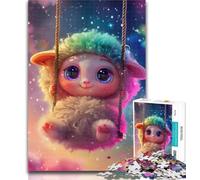 Puzzle per adolescenti, colorato, motivo: pecore cosmiche, 1000 pezzi, per adulti e adolescenti, giocattoli, giochi educativi, ottimi regali e giocattoli, 50x75cm