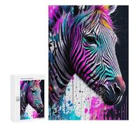 Puzzle Per Adolescenti Colorful Zebra Art Print Puzzle Per Adolescenti Attività Per Famiglie Per Compleanni, Natale E Regali Unici 300 PCS