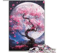 Puzzle per adolescenti con alberi di ciliegio in fiore sotto la luna,puzzle da 1000 pezzi per adolescenti,attività divertenti per la famiglia a casa,regalo di compleanno,regali da viaggio (26x38cm)