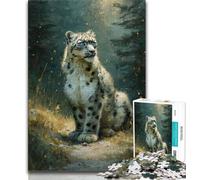 Puzzle per adolescenti con animali del leopardo delle nevi gioco stimolante ideale come regalo per tutta la famiglia 75x50cm