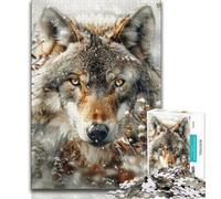 Puzzle per adolescenti con animali della neve e lupo, 1000 pezzi, perfetti per le serate di gioco, giocattolo colorato per la casa, regalo (38x26cm)