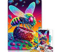 Puzzle per adolescenti con api colorate, 1000 pezzi, ideale come regalo per tutta la famiglia, dai 14 anni in su, 26x38cm