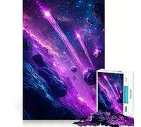 Puzzle per adolescenti con asteroidi cosmici viola neon, 1000 pezzi, ideale per il tempo libero, pulito e perfetto per la lista dei desideri di Babbo Natale (38x26cm)