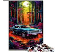 Puzzle per adolescenti con auto al neon nella natura, 1000 pezzi, giochi educativi, decorazione per la casa, adatti per la decorazione del desktop (26x38cm)