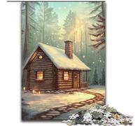Puzzle per adolescenti con baita invernale, 1000 pezzi, giochi educativi, decorazione per la casa, adatti per la decorazione del desktop (26x38cm)