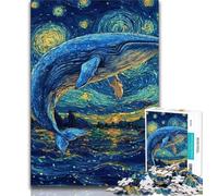 Puzzle per adolescenti con balene nel cielo notturno 1000 pezzi antistress regalo divertente per trascorrere il tempo in casa (50x75cm)