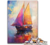 Puzzle per adolescenti con barca a vela dipinta a olio, adatti dai 14 anni in su, giochi per famiglie, ideali come regalo per tutta la famiglia, 50x75cm