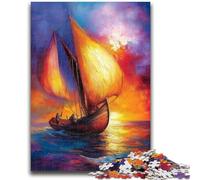 Puzzle per adolescenti con barca a vela dipinta a olio, per giochi educativi, giocattoli da regalare a tutta la famiglia (50x75cm)