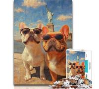 Puzzle per adolescenti con bulldog che scatta selfie, aiuta il cervello ad allenarsi, giocattoli avvincenti per coltivare la pazienza, un'opera d'arte 50x75cm