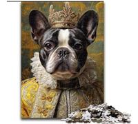 Puzzle per adolescenti con bulldog francese e capitano pirata, 1000 pezzi, adatti a persone dai 14 anni in su, idee regalo per la decorazione della casa (50x75cm)