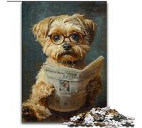 Puzzle per adolescenti con cane che legge il giornale, 1000 pezzi, aiuta il cervello a esercitare i giocattoli avvincenti per coltivare la pazienza, gioco di sfida unico (26x38cm)
