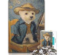 Puzzle per adolescenti con cani in stile cielo notturno, 1000 pezzi, per adolescenti, arte a carboncino, per trascorrere il tempo libero, decorazione per la casa, 26x38cm
