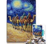 Puzzle per adolescenti con carovana di cammelli nel deserto, 1000 puzzle, aiuta il cervello a esercitare i giocattoli avvincenti per coltivare la pazienza, gioco di sfida unico, 38x26cm