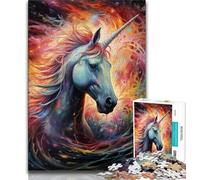 Puzzle per adolescenti con cavalli colorati psichedelici, ideali come regali per tutta la famiglia, adatti a bambini di età compresa tra 14 e 18 anni (dimensioni 75x50cm)