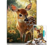 Puzzle per adolescenti con cervo Sika nella foresta, giocattolo educativo intellettuale decomprimente adatto per la decorazione della scrivania (38x26cm)