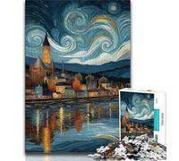 Puzzle per adolescenti con cielo notturno città paesaggio urbano puzzle per adolescenti per giochi educativi sfide e giocattoli come regalo per tutta la famiglia 26x38cm