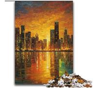 Puzzle per adolescenti con città in vetro colorato, 2000 pezzi, giocattoli, giochi educativi, antistress, lista dei desideri con Babbo Natale (70x100cm)