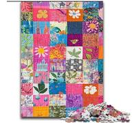 Puzzle per adolescenti con collage di fiori, per età pari o superiore a 14 anni, decorazione per la casa come regalo per tutta la famiglia e gli amici (dimensioni 26x38cm)