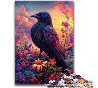 Puzzle per adolescenti con corvi e fiori, 1000 pezzi, gioco educativo, decorazione da parete, compleanno e Natale (50x75cm)