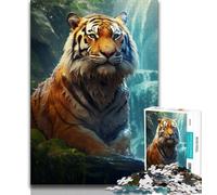 Puzzle per adolescenti con dipinto di una bellissima tigre 1000 pezzi regalo per adulti gioco stimolante ideale come regalo per tutta la famiglia (26x38cm)