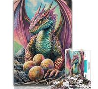 Puzzle per adolescenti con drago volante colorato puzzle da 1000 pezzi antistress per ammazzare il tempo lista dei desideri con Babbo Natale 26x38cm
