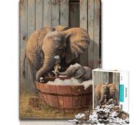 Puzzle per adolescenti con elefanti che fanno il bagno, 1000 pezzi, giocattoli educativi per l'apprendimento, giochi per famiglie, regalo di compleanno, regali (38x26cm)