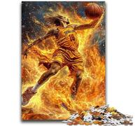 Puzzle per adolescenti con fiamme da basket, per bambini dai 14 anni in su, decorazione per la casa come regalo per tutta la famiglia e gli amici, 26x38cm