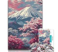 Puzzle per adolescenti con fiori di ciliegio sul Monte Fuji, puzzle per adolescenti, giochi educativi, decorazioni per la casa, adatti per la decorazione della scrivania (dimensioni 38x26cm)