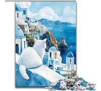 Puzzle per adolescenti con gatto d'angora turco, 1000 pezzi, antistress, per ammazzare il tempo in casa, per migliorare l'amore tra coppie (50x75cm)