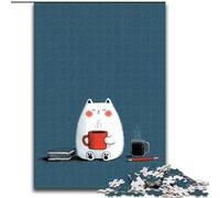Puzzle per adolescenti con gatto nel cielo notturno, giocattoli avvincenti per sfidare l'intelligenza cerebrale, regalo di compleanno, regali, arte murale 50x75cm