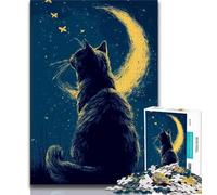 Puzzle per adolescenti con gatto nero, 1000 pezzi, modelli da assemblare, attività divertenti da fare a casa, regalo di compleanno, regali da viaggio, 50x75cm