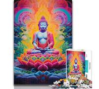 Puzzle per adolescenti con graffiti colorati Buddha, 1000 pezzi, per adulti e adolescenti, rafforza l'amore tra coppie dai 14 anni in su, 50x75cm