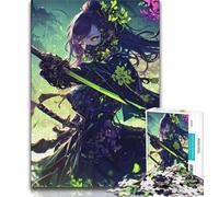 Puzzle per adolescenti con guerriere ninja giapponesi, 1000 puzzle, giocattoli educativi per l'apprendimento, giochi per famiglie con poster abbinato e foglio di quiz, 38x26cm